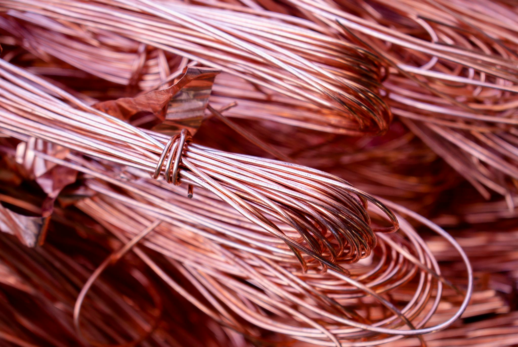 Home Detailed View Of Copper Wires Showcasing Metallic